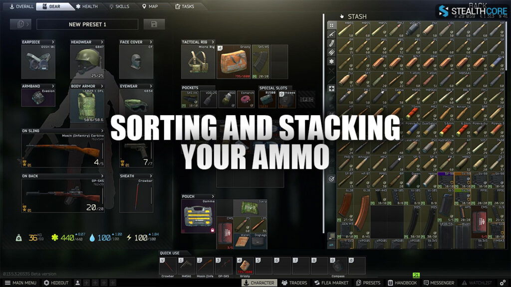 Sorting and Stacking your ammo