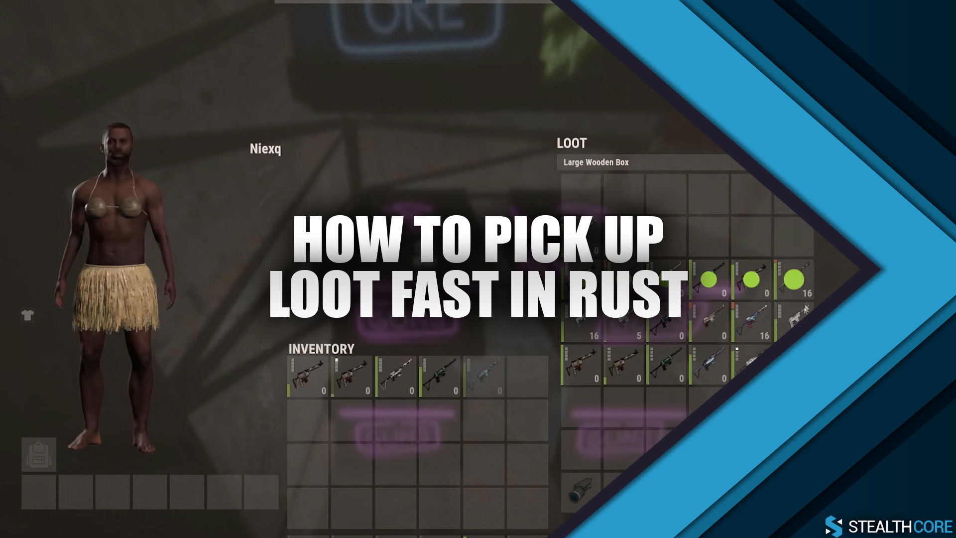 how to pick up loot fast in rust