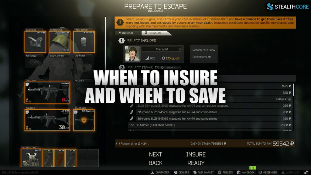 how does insurance work in tarkov - when to insure