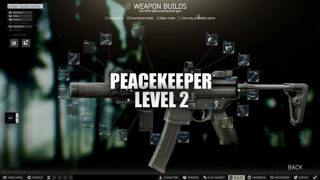 Peacekeeper Level  2 Builds