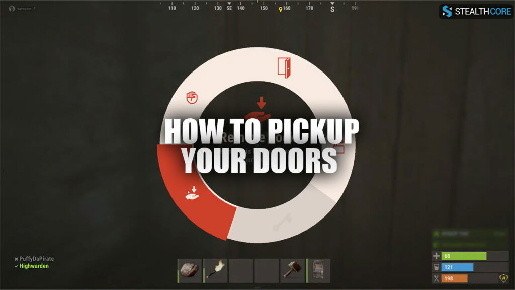 how to pickup doors in rust