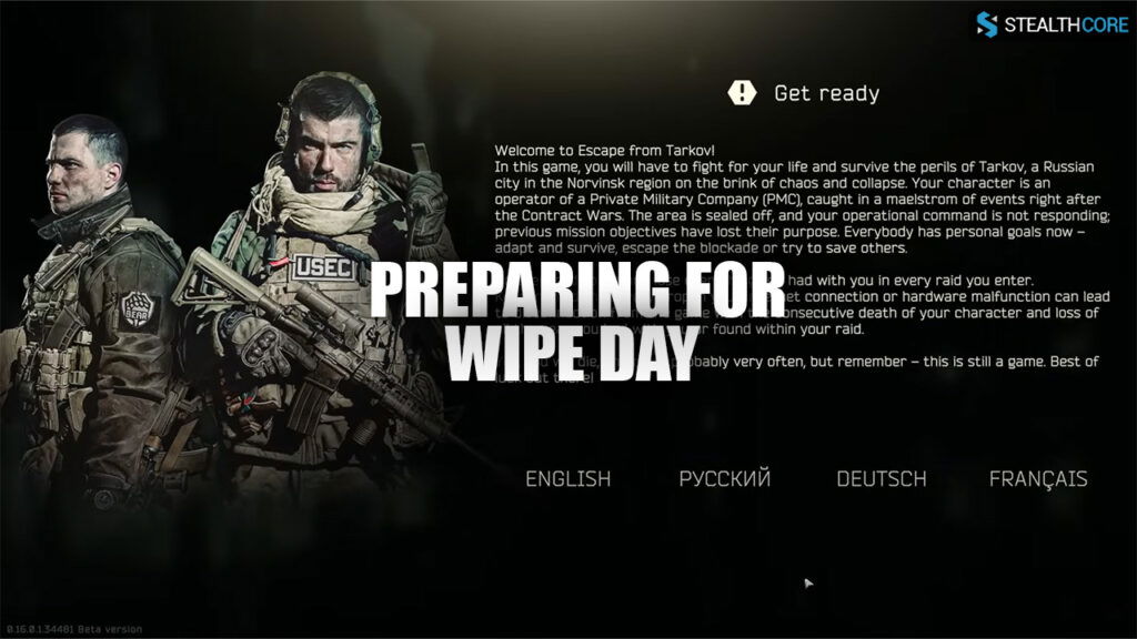 Preparing for Wipe Day
