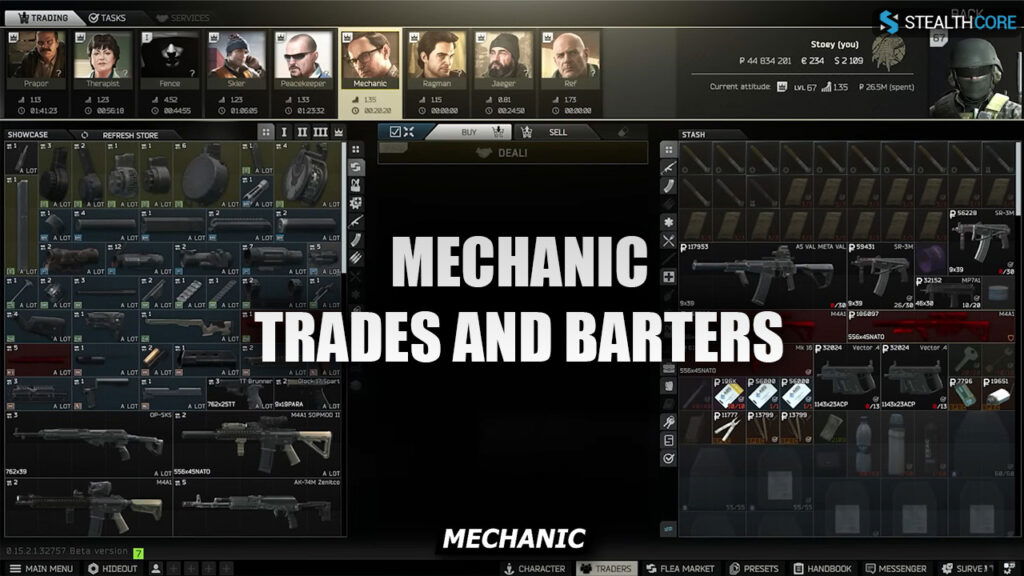 mechanic trades and barters