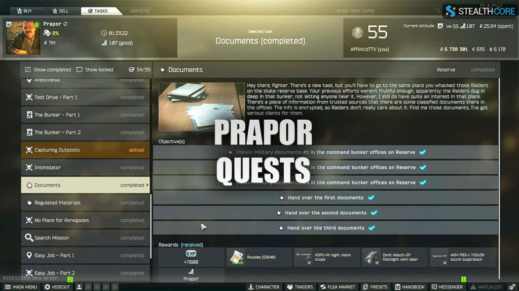 prapor quests