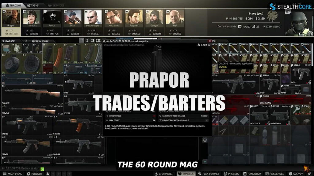 prapor trades and barters